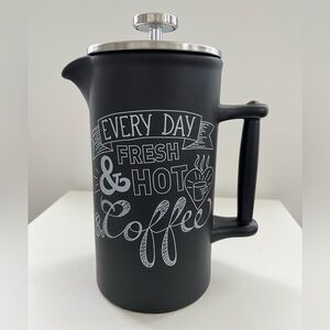 World Market Matte Black and Silver Press Coffee Maker